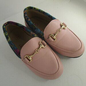 Little Legend Toddler girls chain loafer with floral edging size 21 EUC Leather